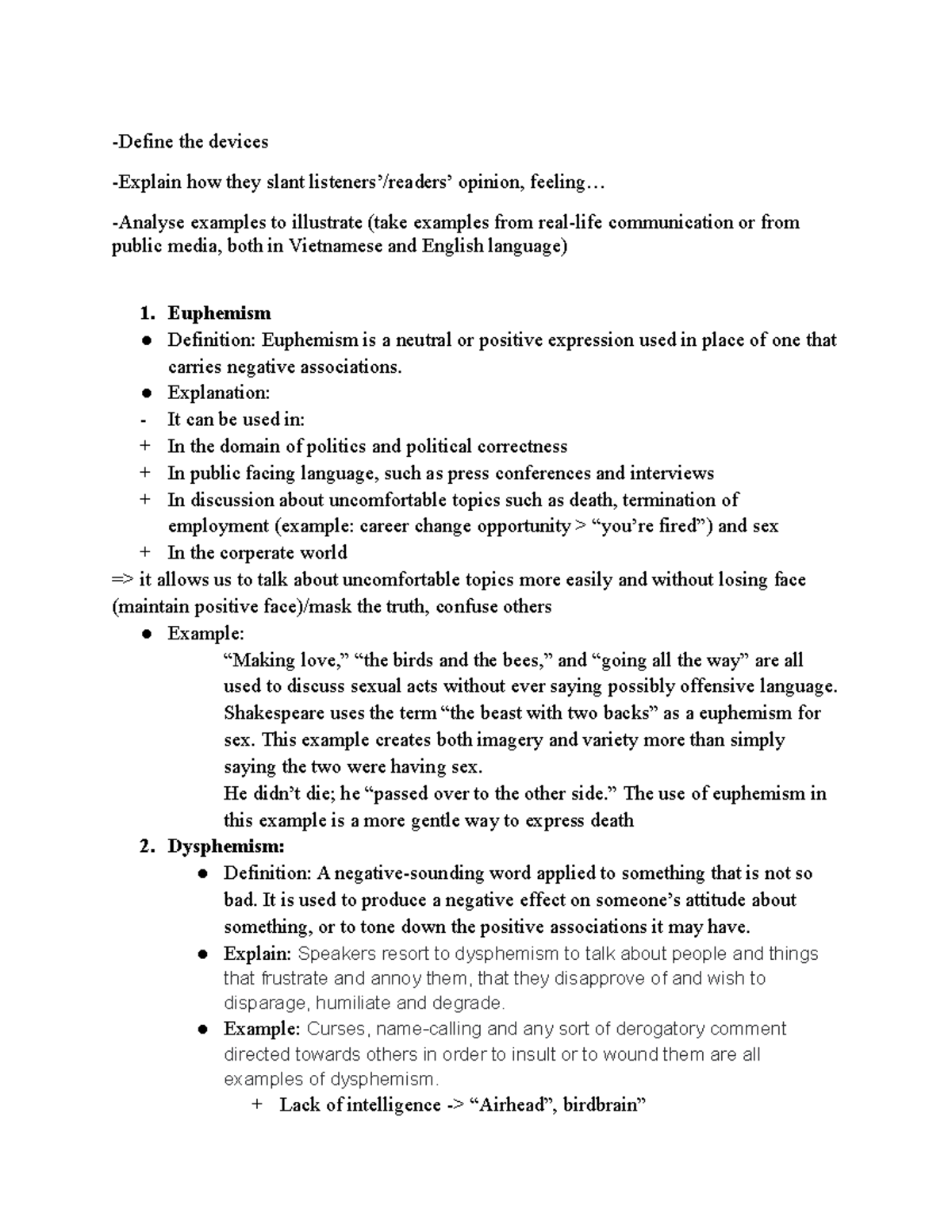 Rhetorical Devices - dfsdfsdfs -Define the devices -Explain how they ...