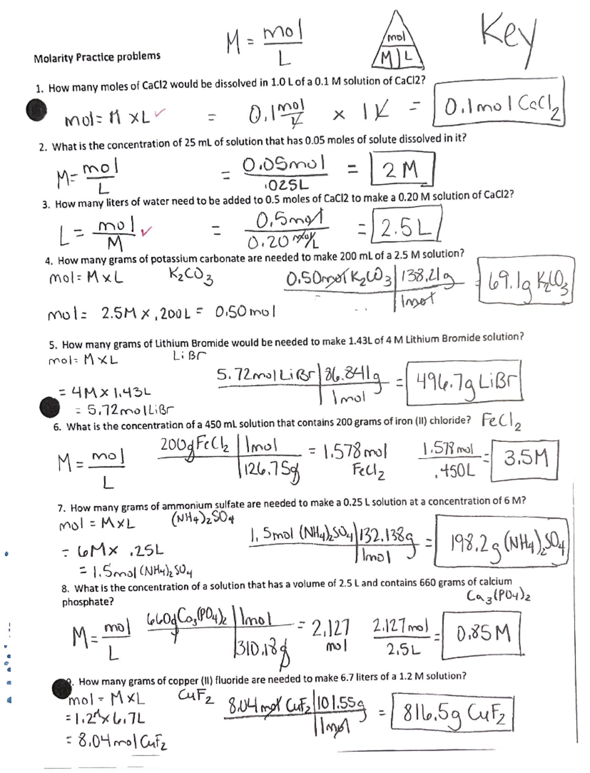 Molarity - CHEM136 - Studocu