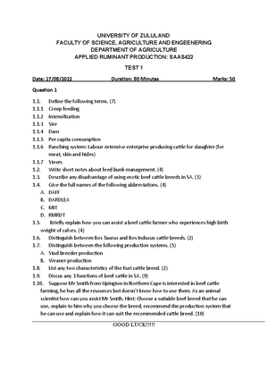 Virtual practical - Applied Ruminant Production - UNIVERSITY OF ...