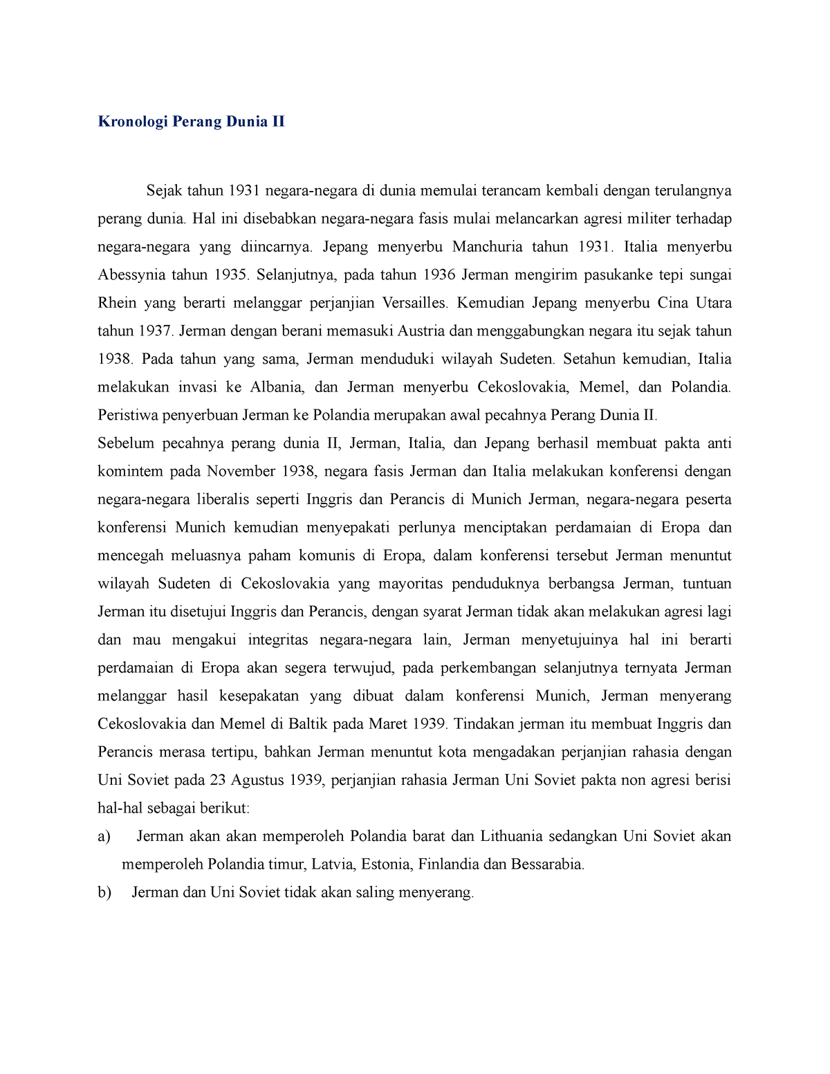 Kronologi Perang Dunia II - Kronologi Perang Dunia II Sejak Tahun 1931 ...