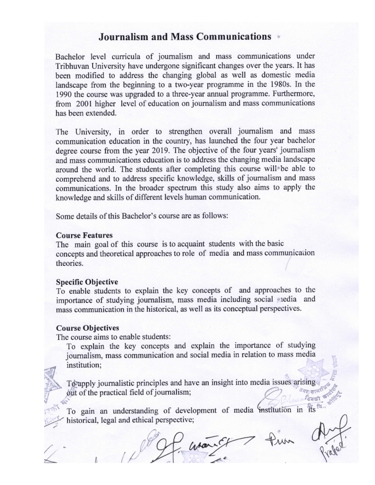 JMC - dfs - Journalism and Mass Communications 'ry Bachelor level ...