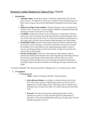 The Thesis Statement Of An Essay Must Be School Shooting Outline Com Introduction To Communication Studocu Essay On English Language also High School Essay Writing School Shooting Outline Com Introduction To Communication Argumentative Essay Thesis Example