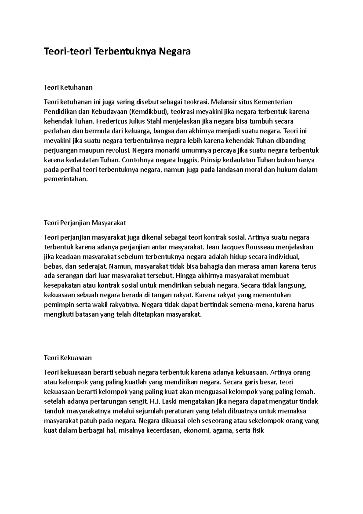 TeoriTeori Terbentuknya Negara  Teoriteori Terbentuknya Negara Teori