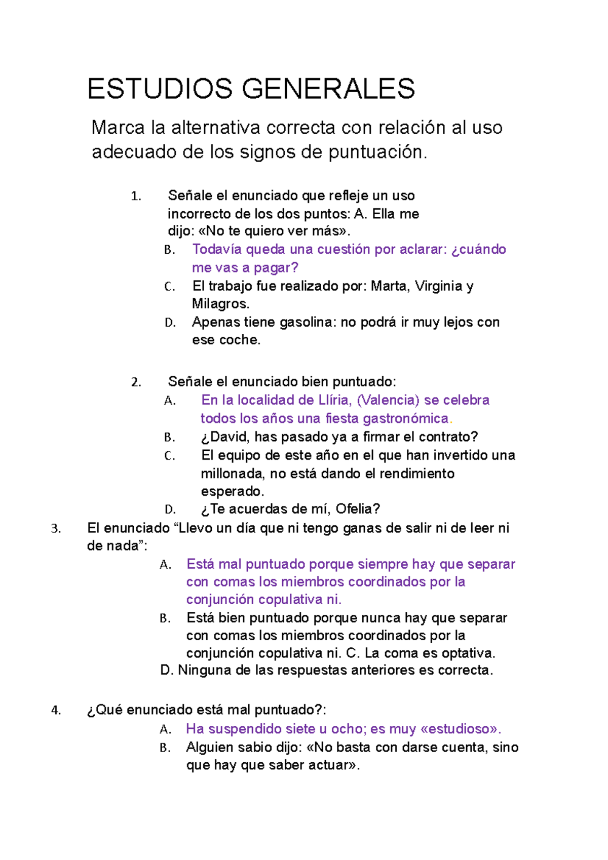 Estudios Generales Autoestudio 3 Unidad 123 - ESTUDIOS GENERALES Marca ...