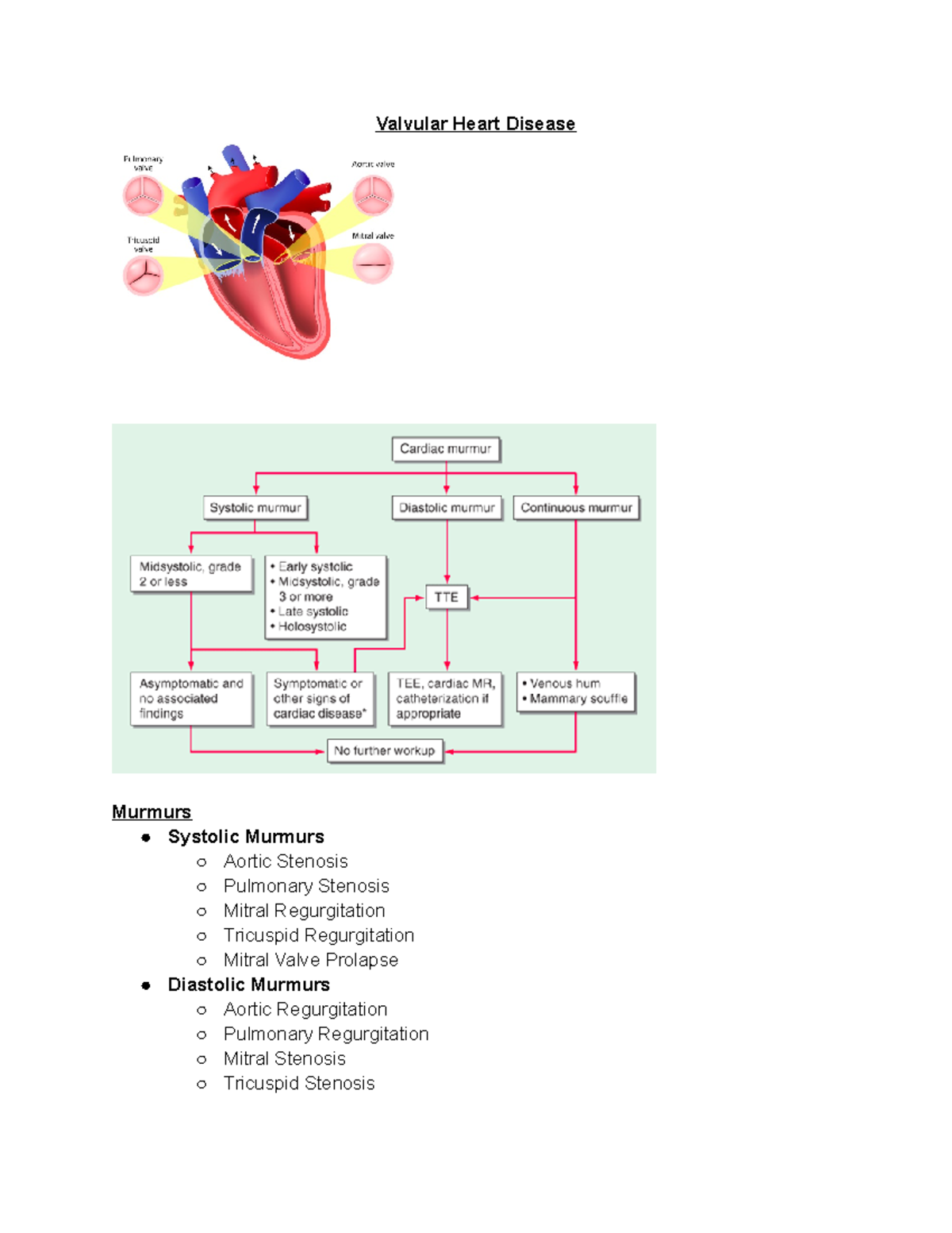 Valvular Heart Disease - Valvular Heart Disease Murmurs Systolic ...