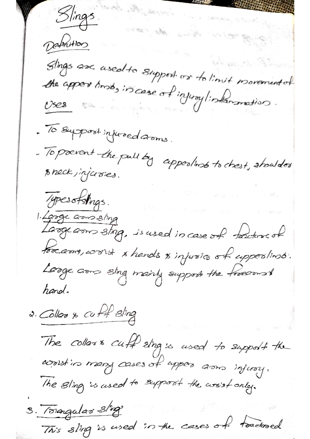 Slings Essential for clinical knowledge Slings Definition Slings
