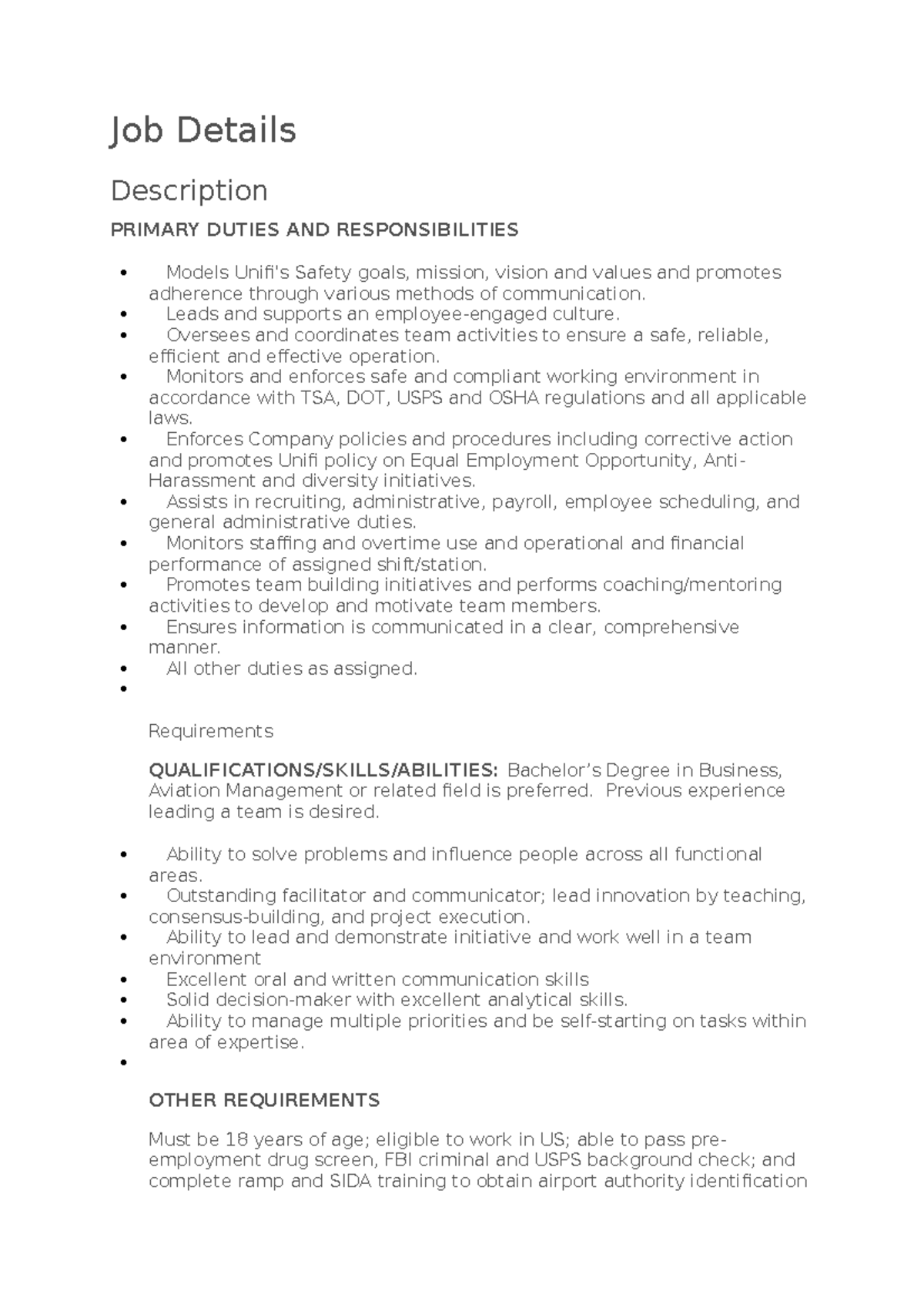 Job file english Quinten Kemp Job Details Description PRIMARY DUTIES