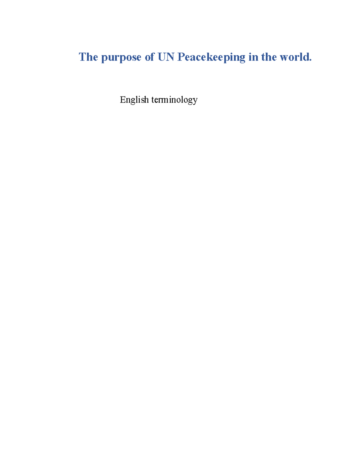 peacekeeping argumentative essay