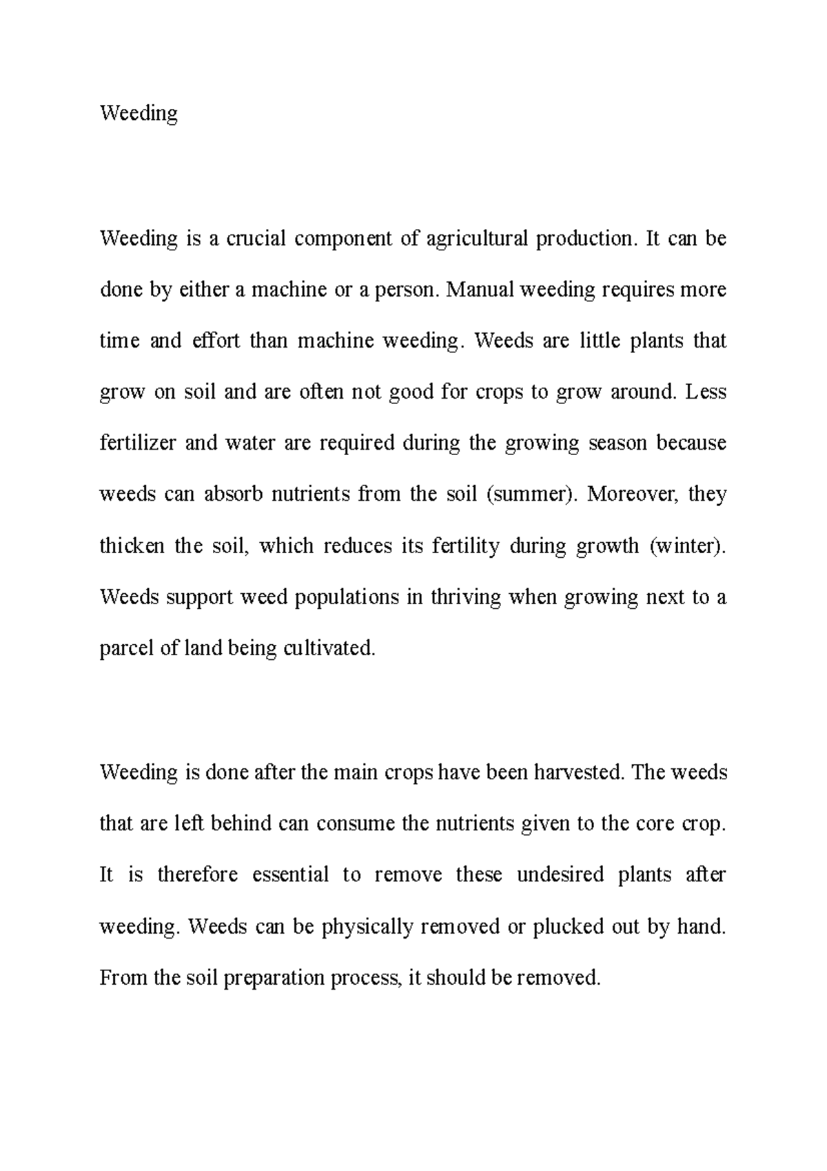 Weeding - DVS - Weeding Weeding is a crucial component of agricultural ...