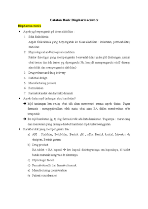 Catatan Bcs Biopharmaceutical Classification System Catatan Biopharmaceutical Classification