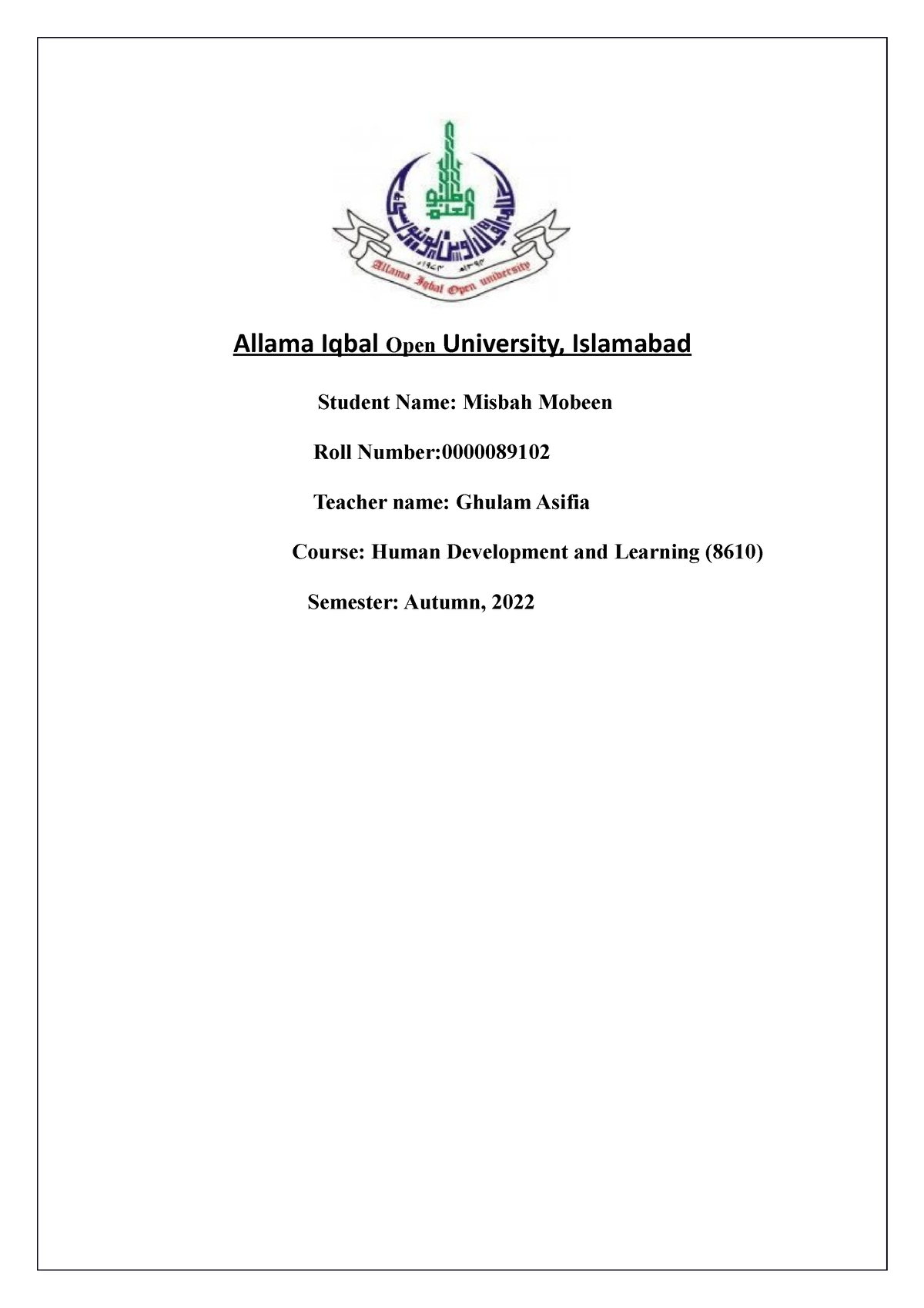 8610-allama-iqbal-open-university-islamabad-student-name-misbah