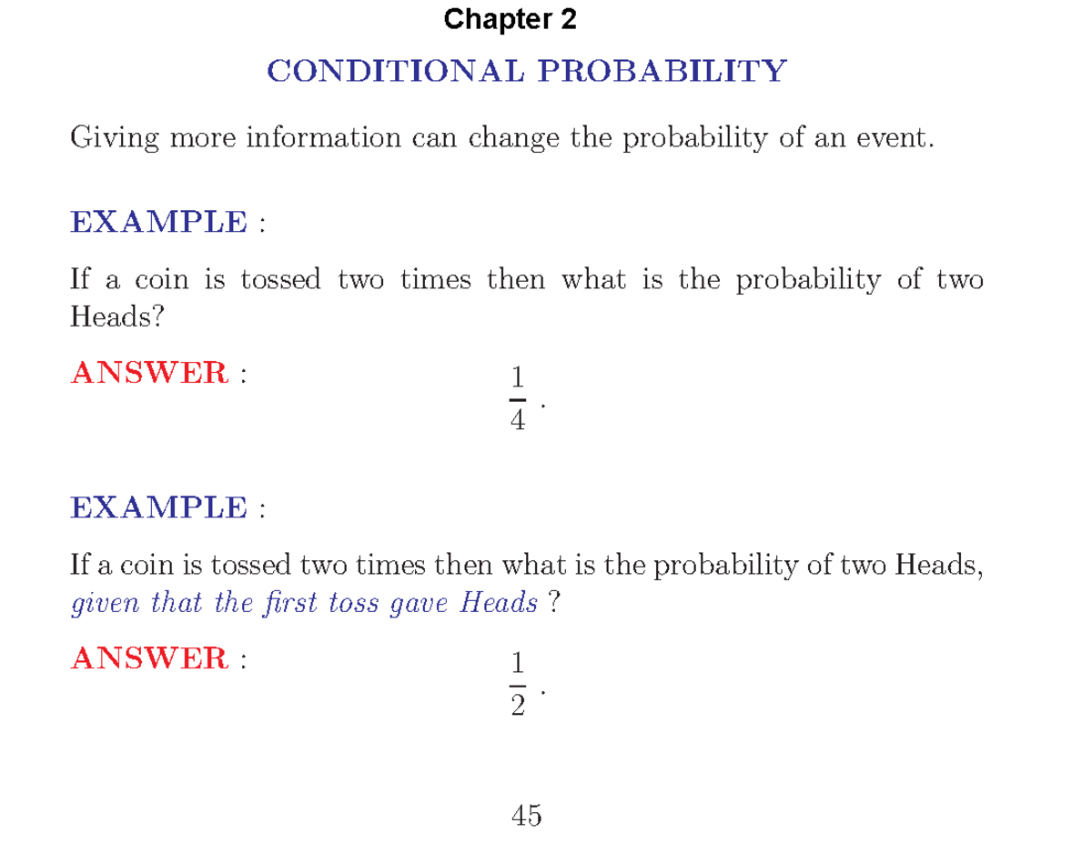 Chapter 2 Conditional Probability - CONDITIONAL PROBABILITY Giving More ...