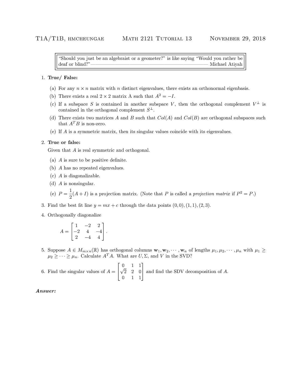 Math 2121 Problem Set 13 Math2121 Studocu