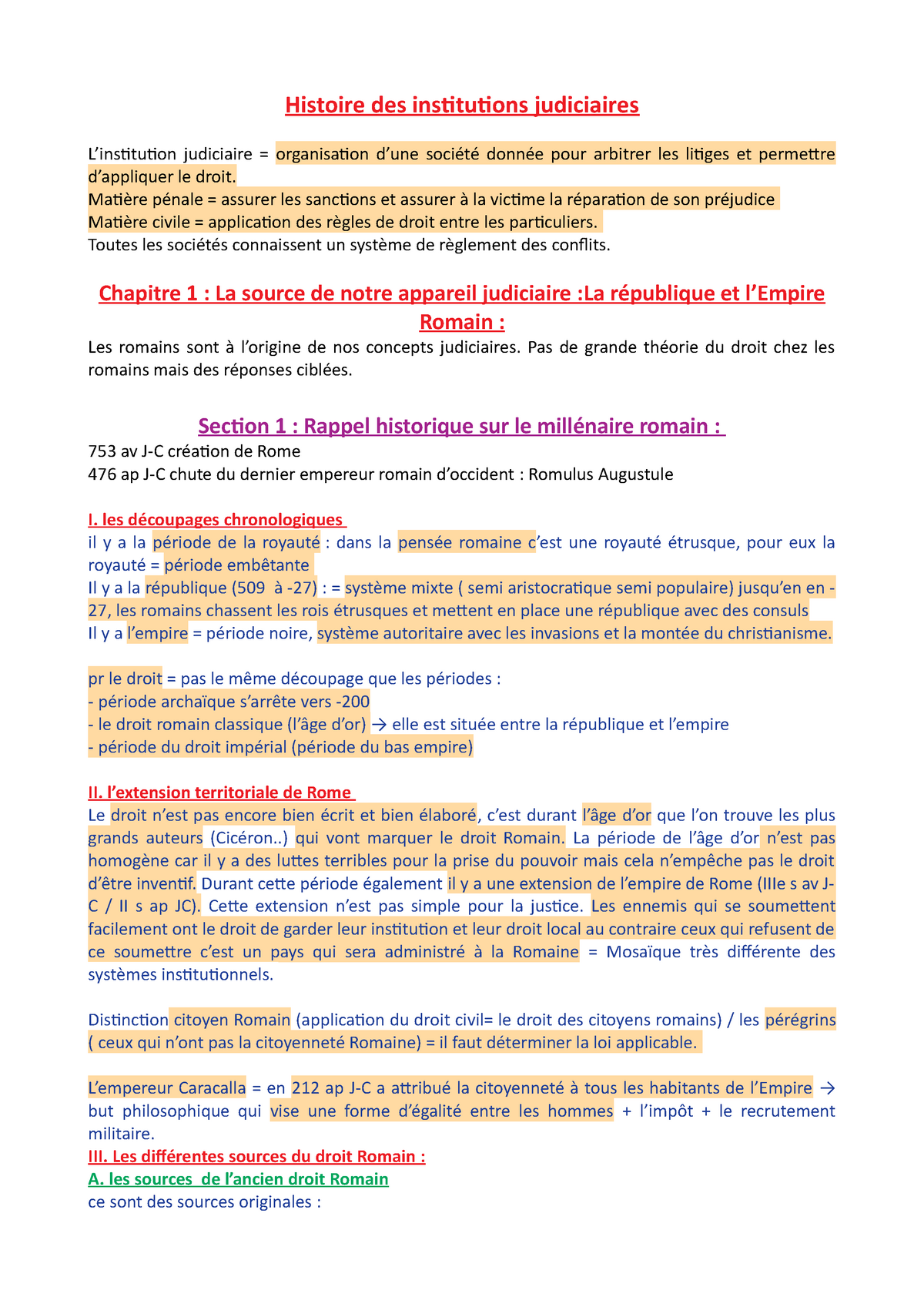 Droit Des Institutions Judiciaires - Histoire Des Institutions ...