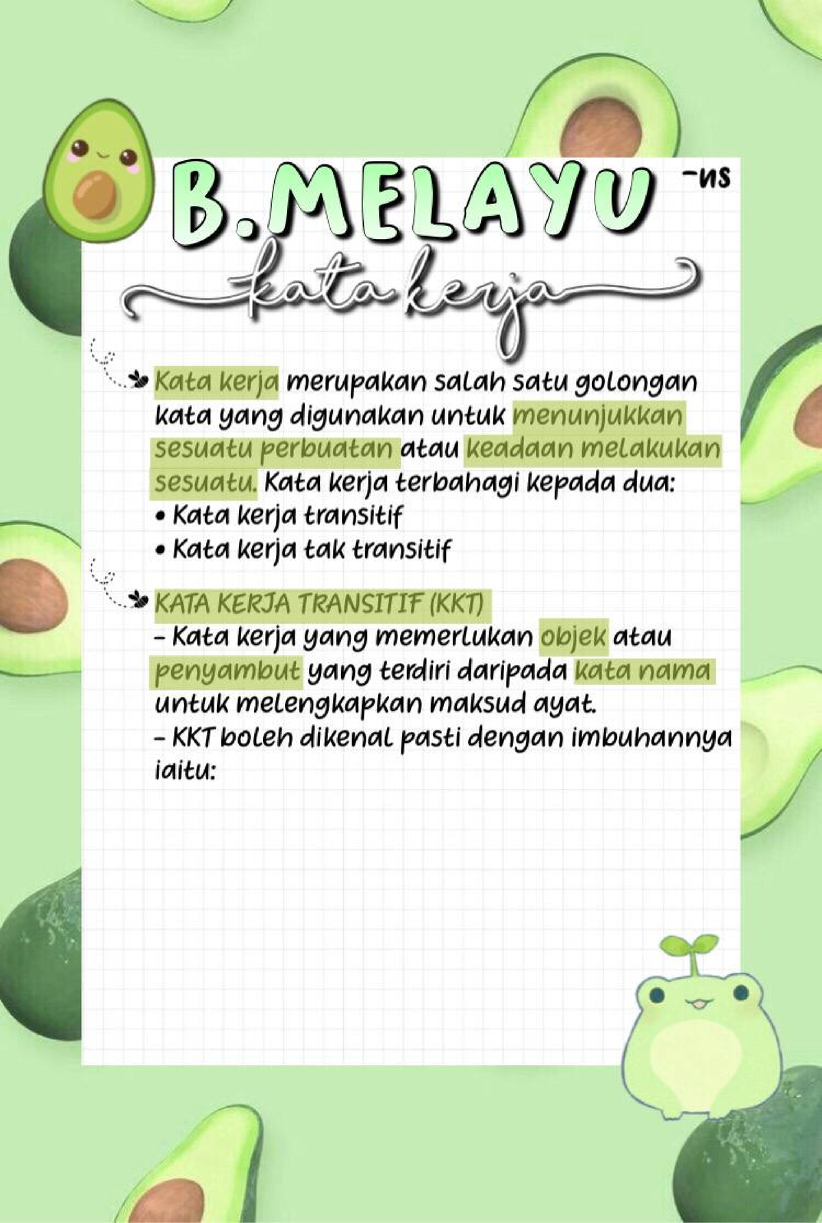 B - Kata Kerja Notes . Originally Created By @studywithadmins ...