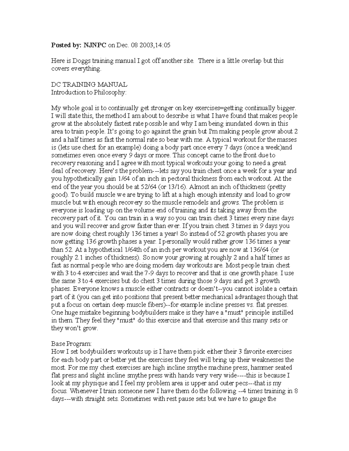 Doggcrapp dc training manual trudel Posted by NJNPC on Dec. 08 2003