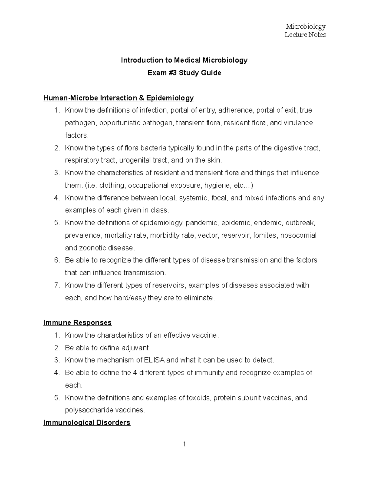 2021 Microbiology Study Guide Exam hree Unit 3 - Microbiology Lecture ...