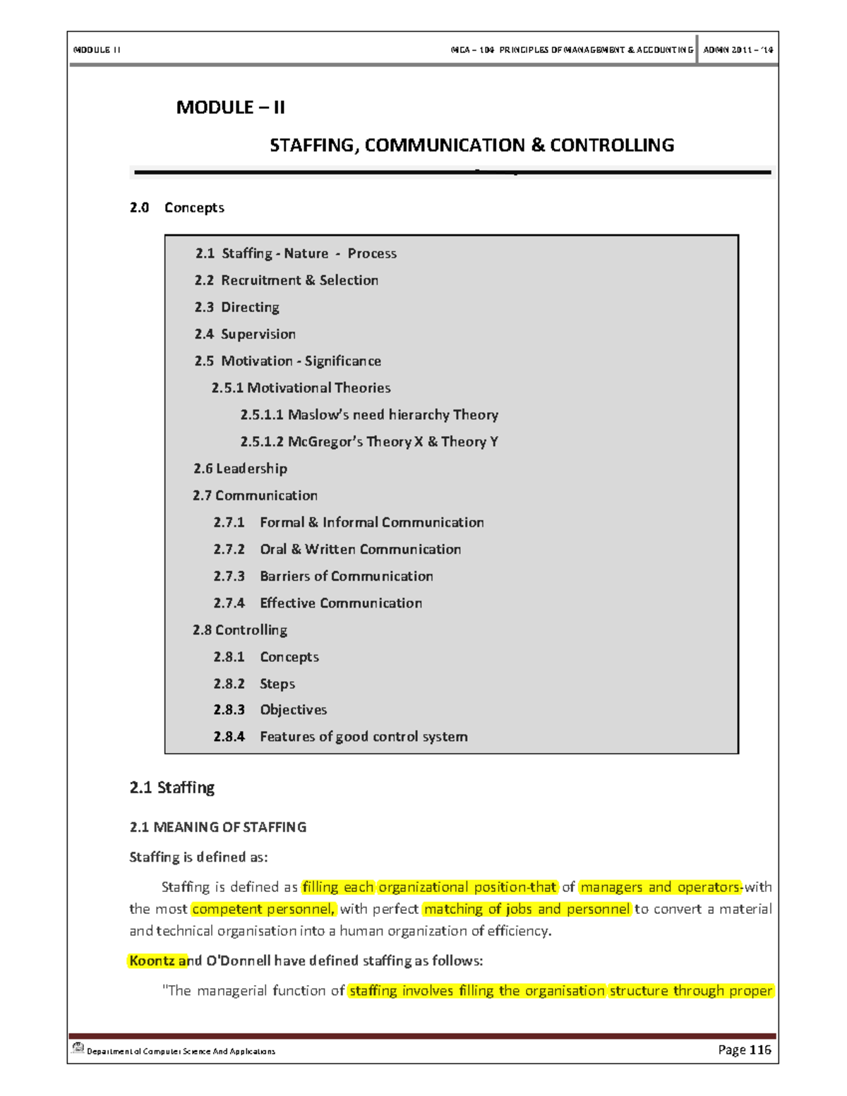 UNIT2 -Staffing - Nature - Process - MODULE – II STAFFING ...