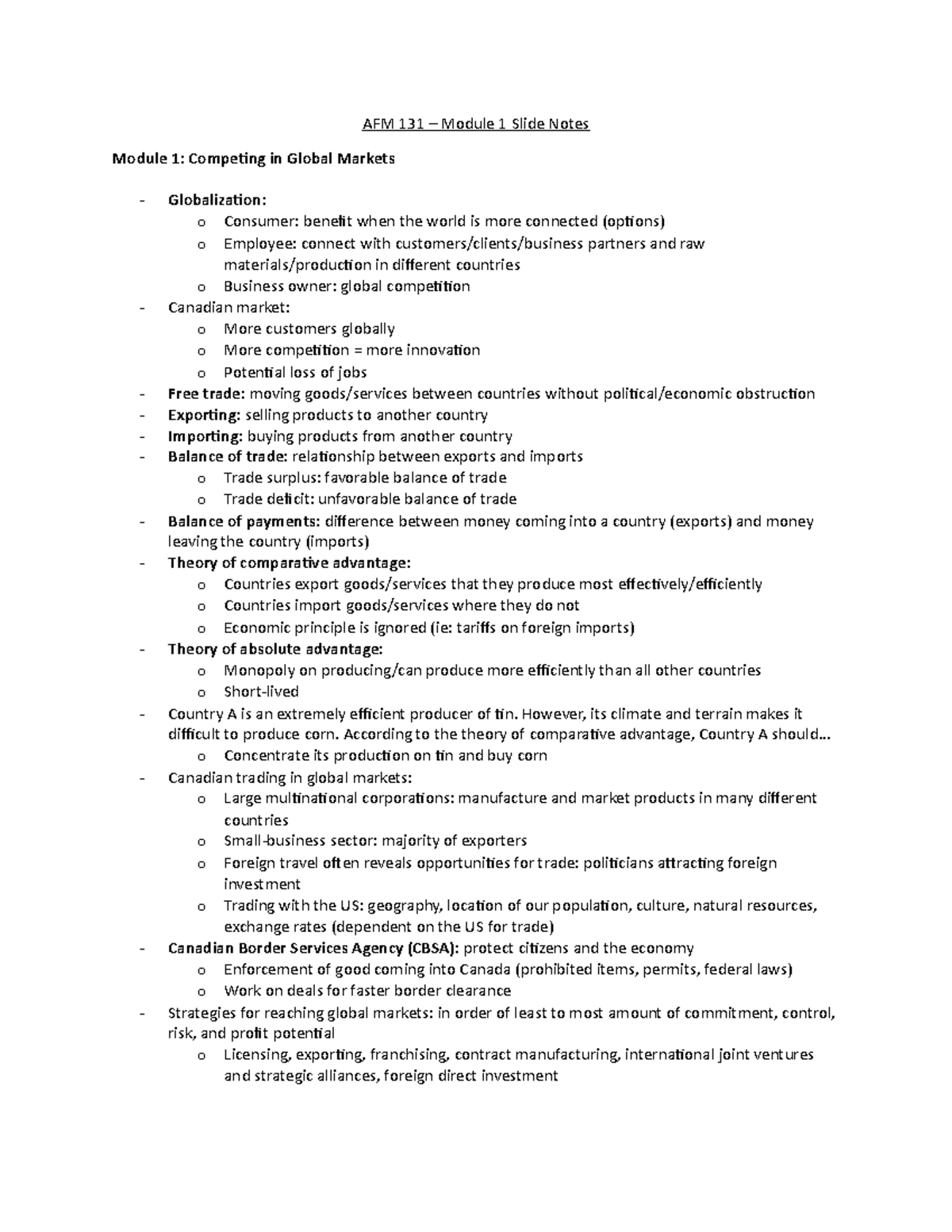 Midterm Summarized Notes - AFM 131 Module 1 Slide Notes Module 1 ...