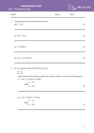 GCSE L1 L2 Computer Science 2020 Programming Language Subset PLS v3 ...