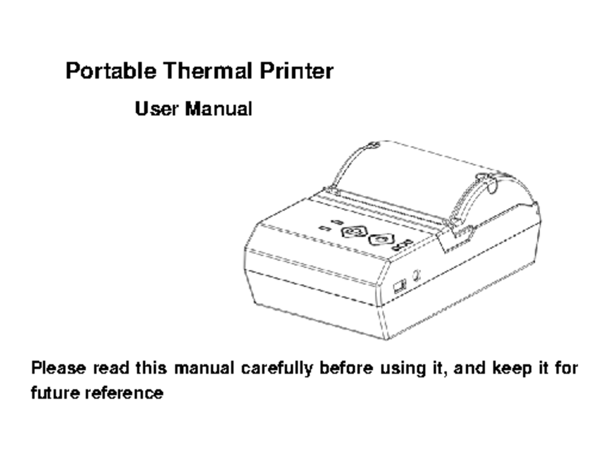 Portable Thermal Printer User Manual - Portable Thermal Printer User ...