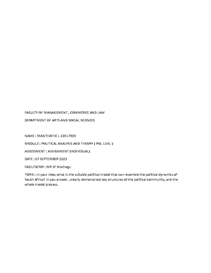 Pol part 2 - Assignment 1 - FACULTY OF MANAGEMENT , COMMERCE AND LAW ...