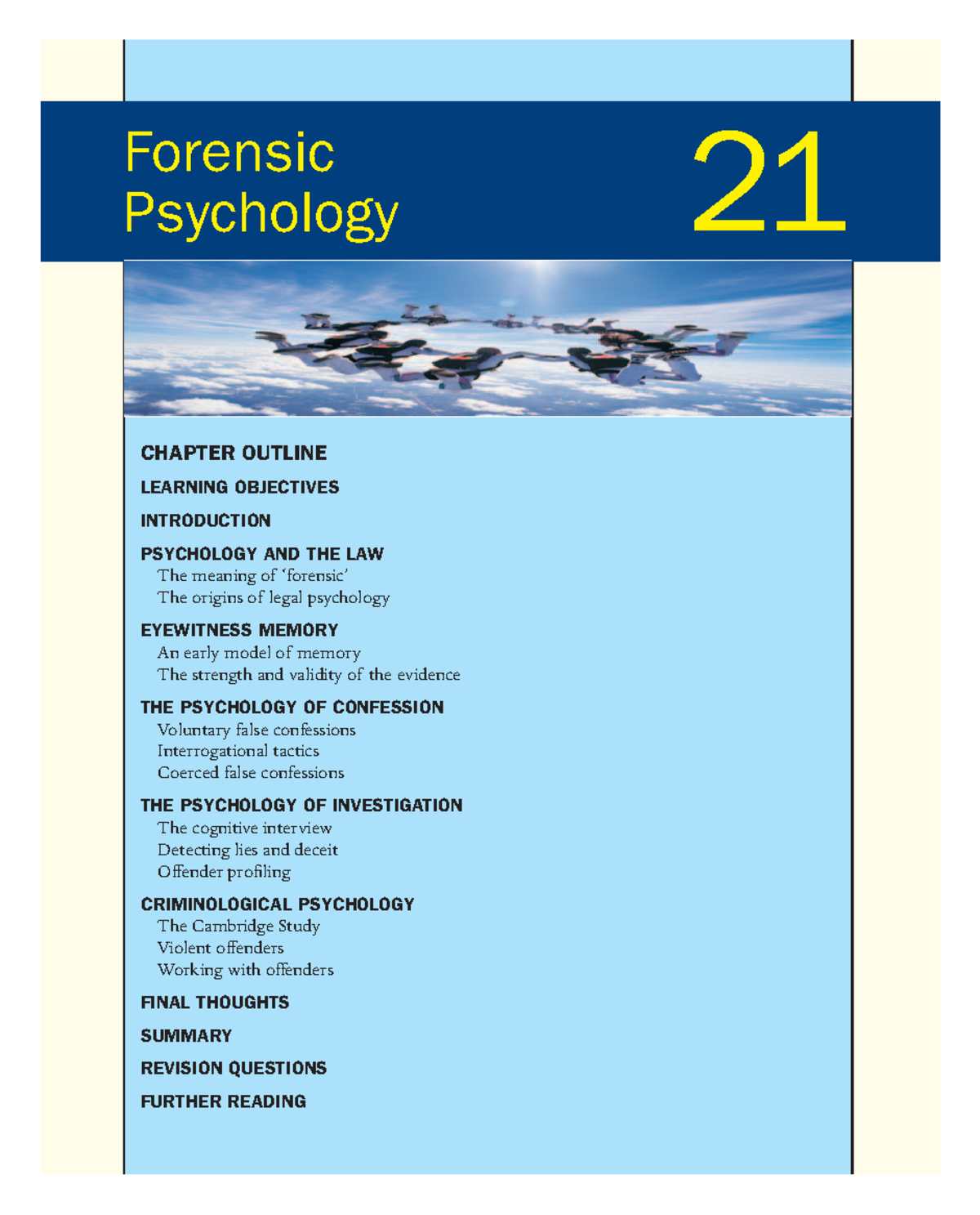 Forensic Psychology - CHAPTER OUTLINE ####### LEARNING OBJECTIVES ...
