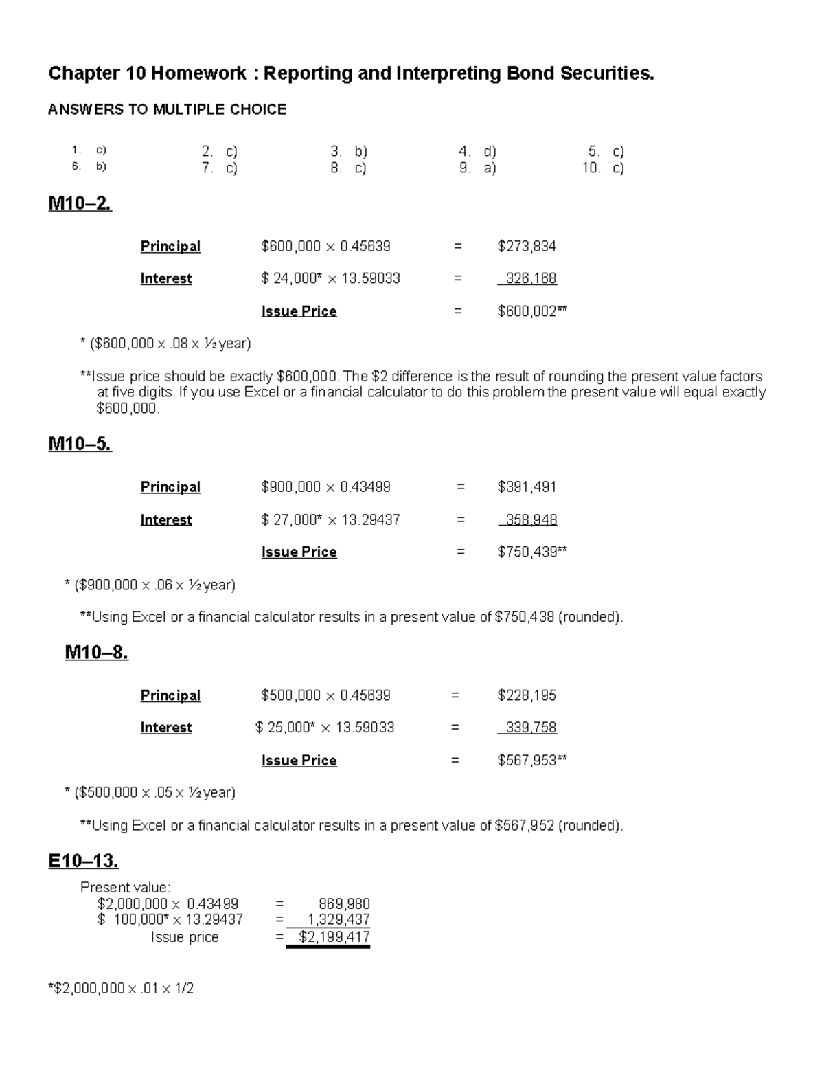 Chapter 10 Homework This A Final Exam For The Course And It Was Given