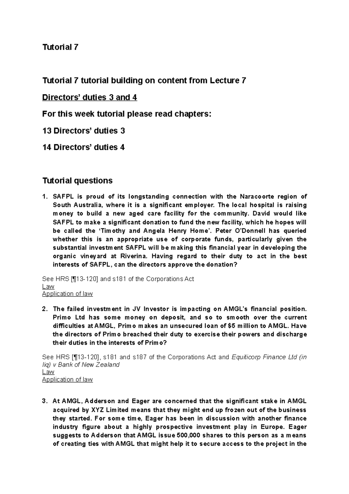 2020 Tutorial 7 - Tutorial 7 Tutorial 7 tutorial building on content ...