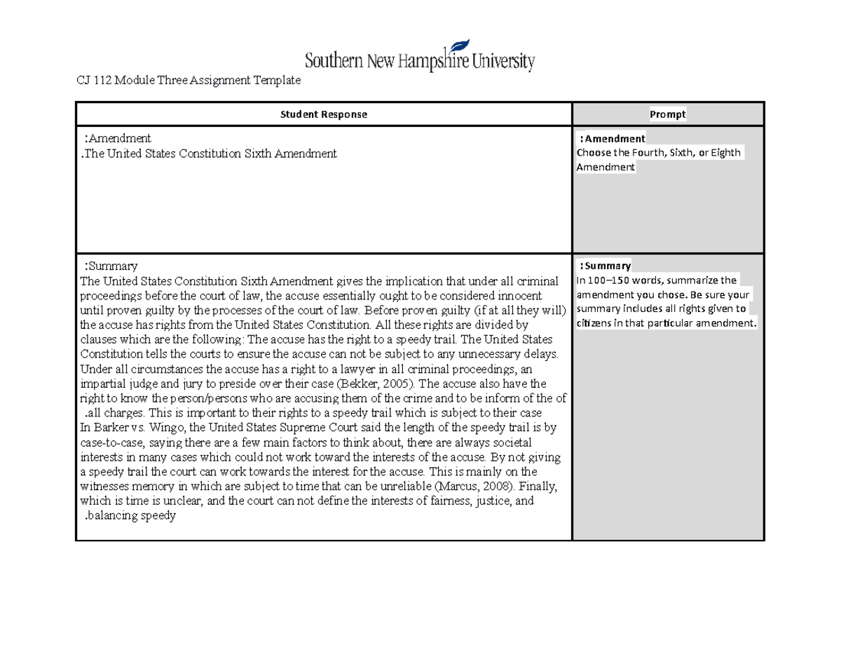 3-2 Module Three Assignment - The United States Constitution Sixth ...