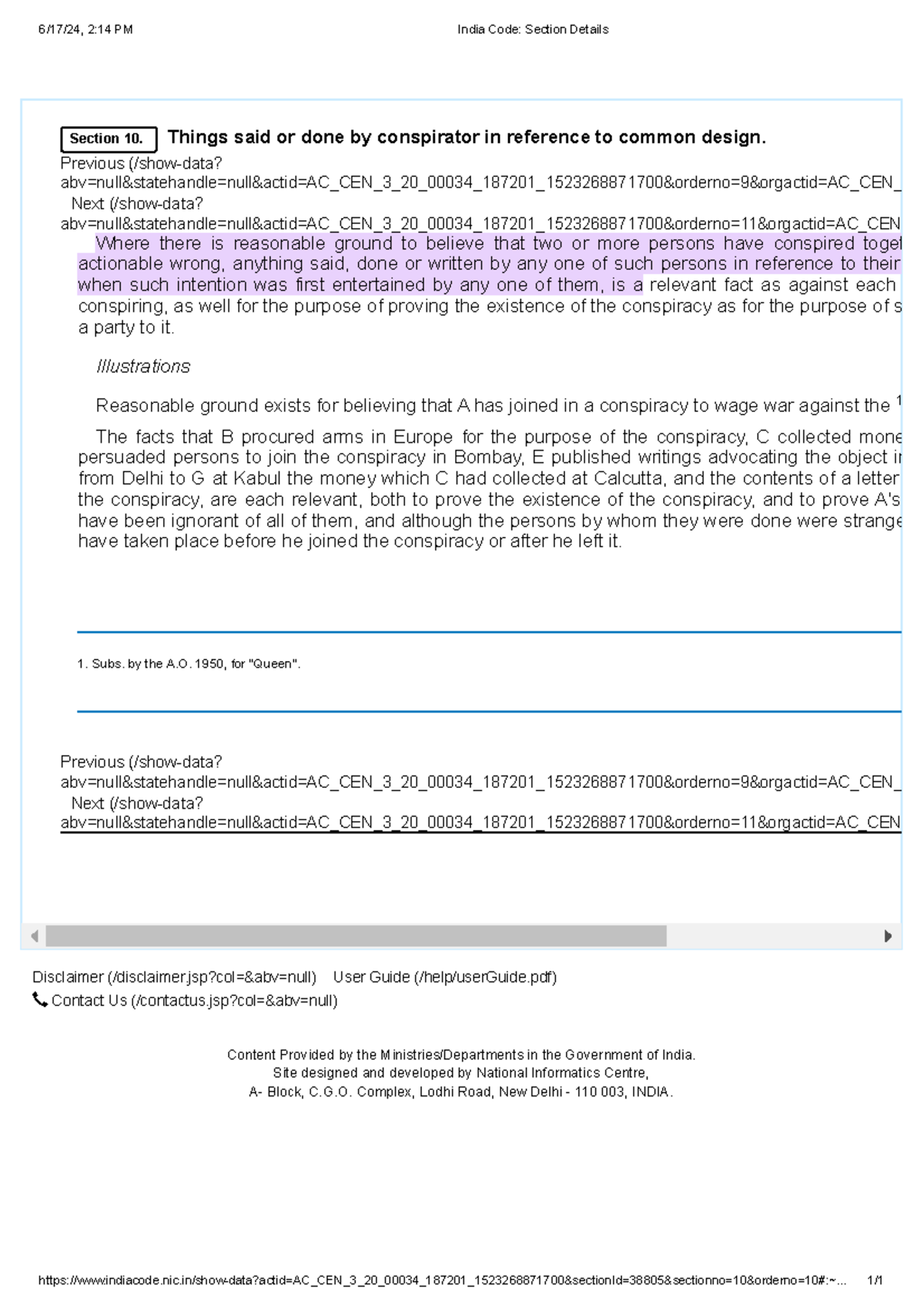 15. India Code Section Details - Previous (/show-data? - Studocu