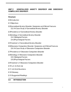 Treatment OF Generalised Anxiety Disorder - 2 TREATMENT OF GENERALISED ...