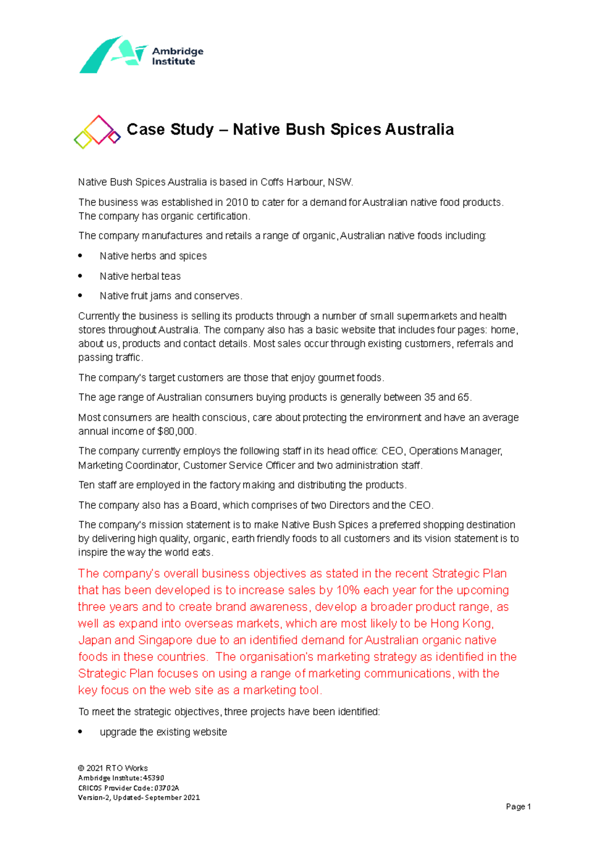 Bsbpmg 540 Simulation Pack with highlighted information Case Study