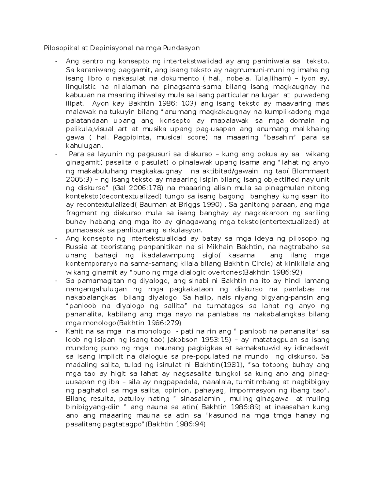 Intertekstwal - a sample of analysis - Pilosopikal at Depinisyonal na ...