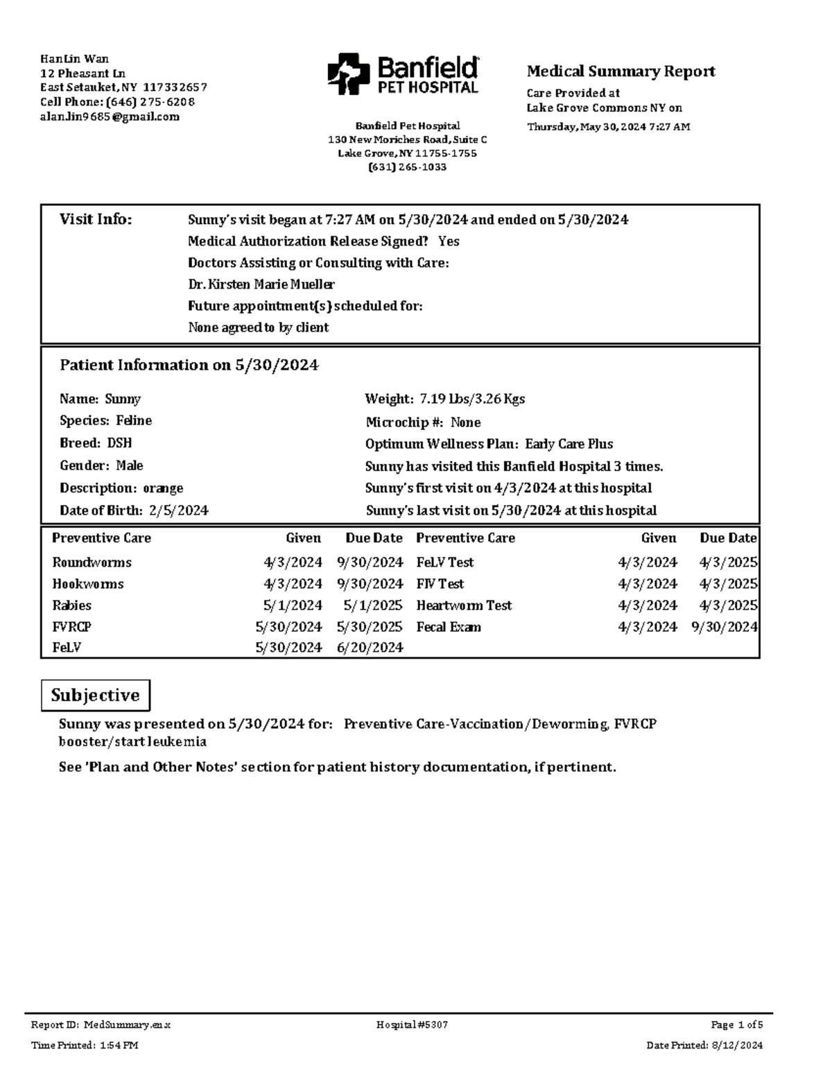 Sunny Summary - 32T SAf sdgad ga - Sunny was presented on 5/30/2024 for ...