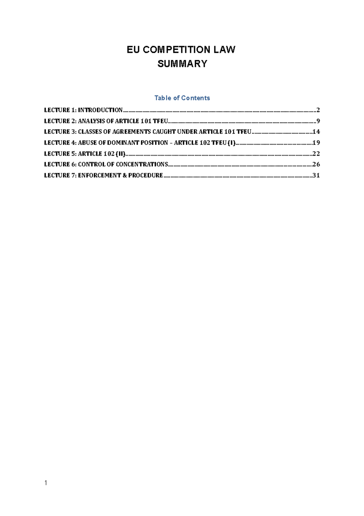 competition law eu essay