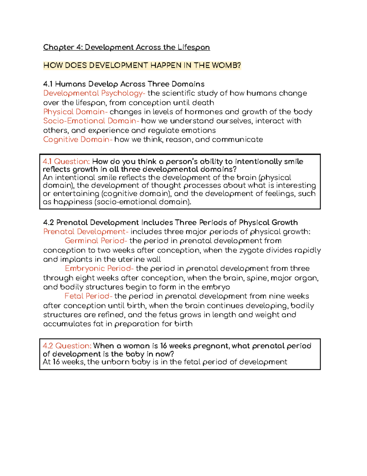 Chapter 4 Development Across The Lifespan 4 Prenatal Development Chapter 4 Development Across The Lifespan 4 Prenatal Development