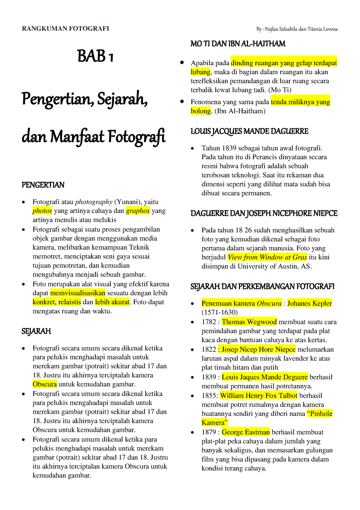 Fotografi Part I - BAB 1 Pengertian, Sejarah, Dan Manfaat Fotografi ...