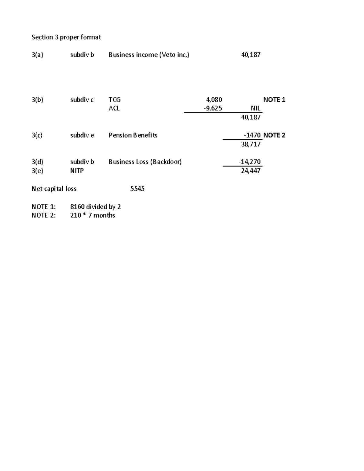 Tax Step-by-step - Section 3 Proper Format 3(a) Subdiv B Business ...