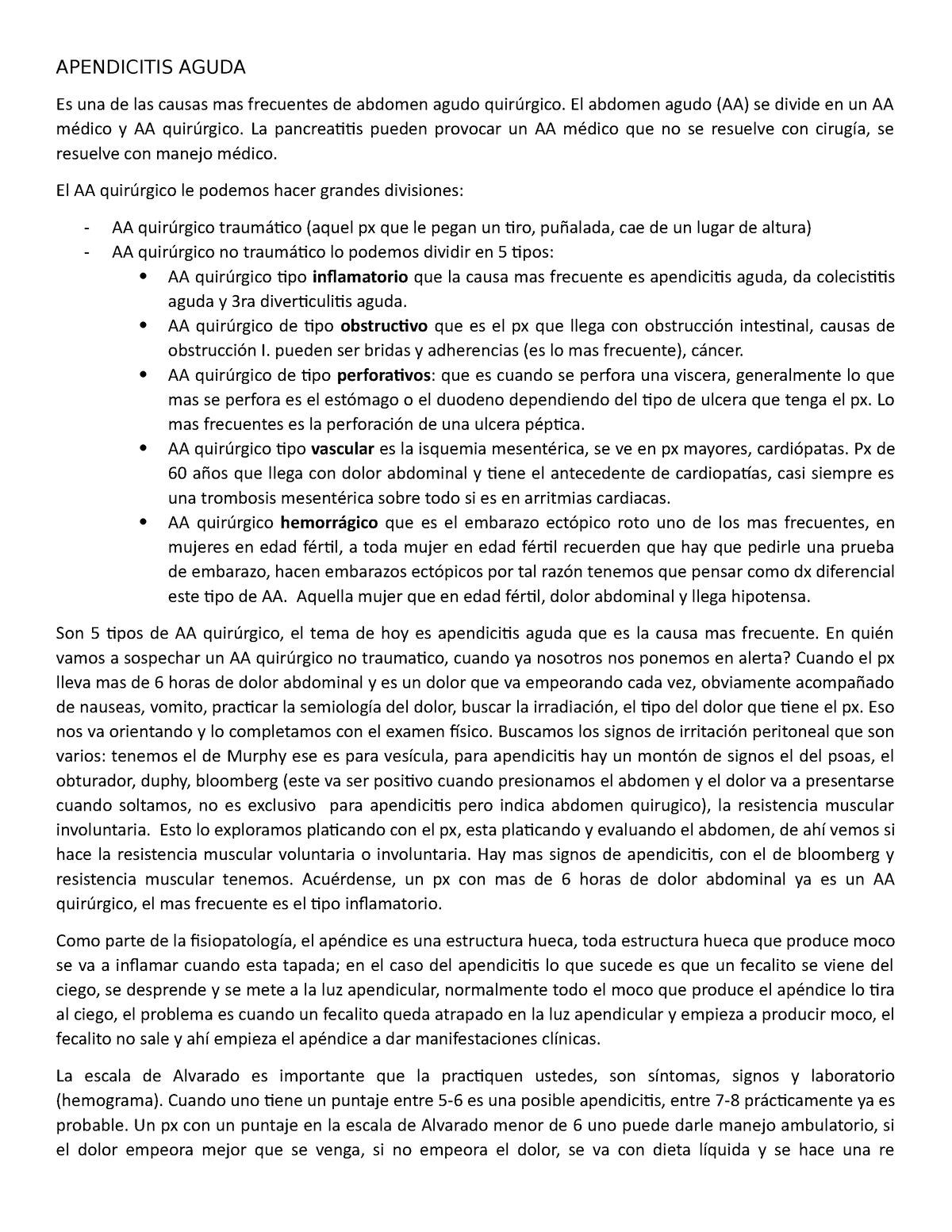 Apendicitis Aguda Clase Apendicitis Aguda Es Una De Las Causas Mas Frecuentes De Abdomen Agudo