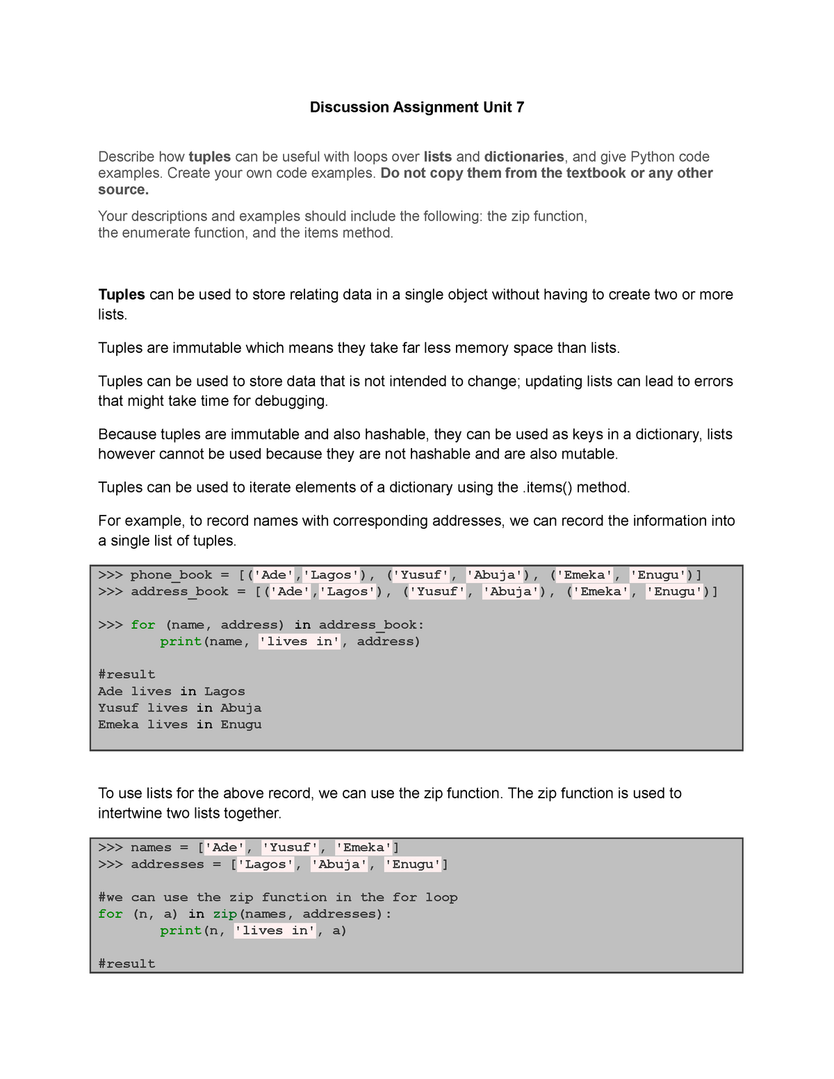 programming assignment unit 7 cs 1101