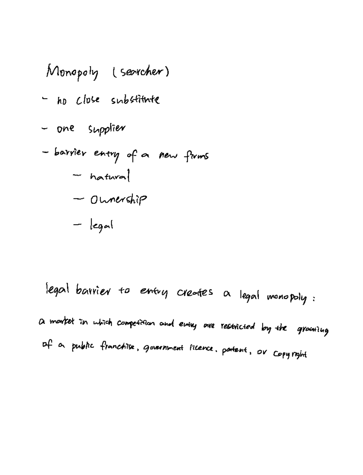 Monopoly - Econ 1021A - Monopoly Searcher No Close Substitute One ...