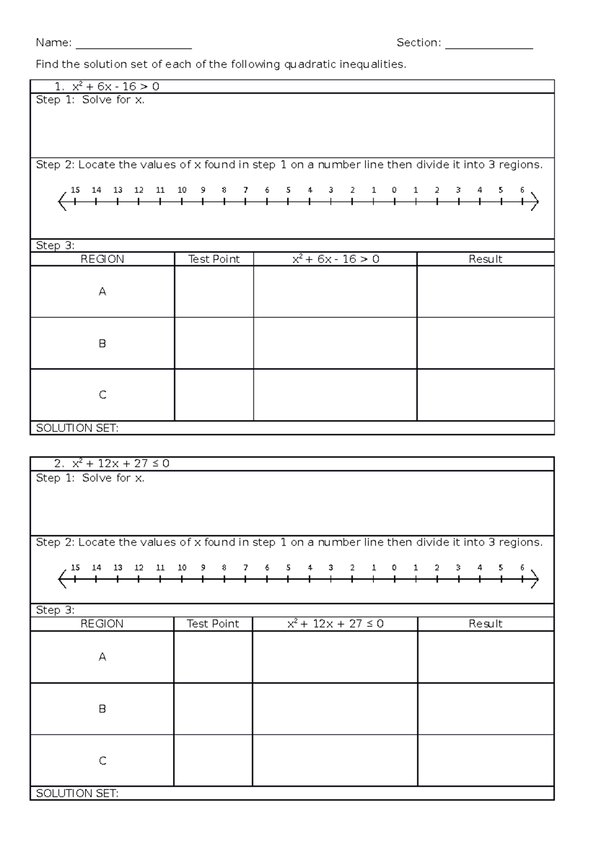 Activity Math 9 3 - Name: _____________________ Section ...
