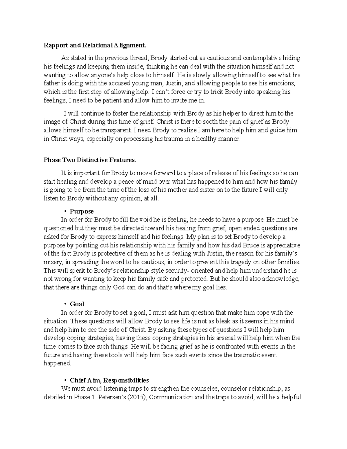 Preffered story - wORK - Rapport and Relational Alignment. As stated in ...