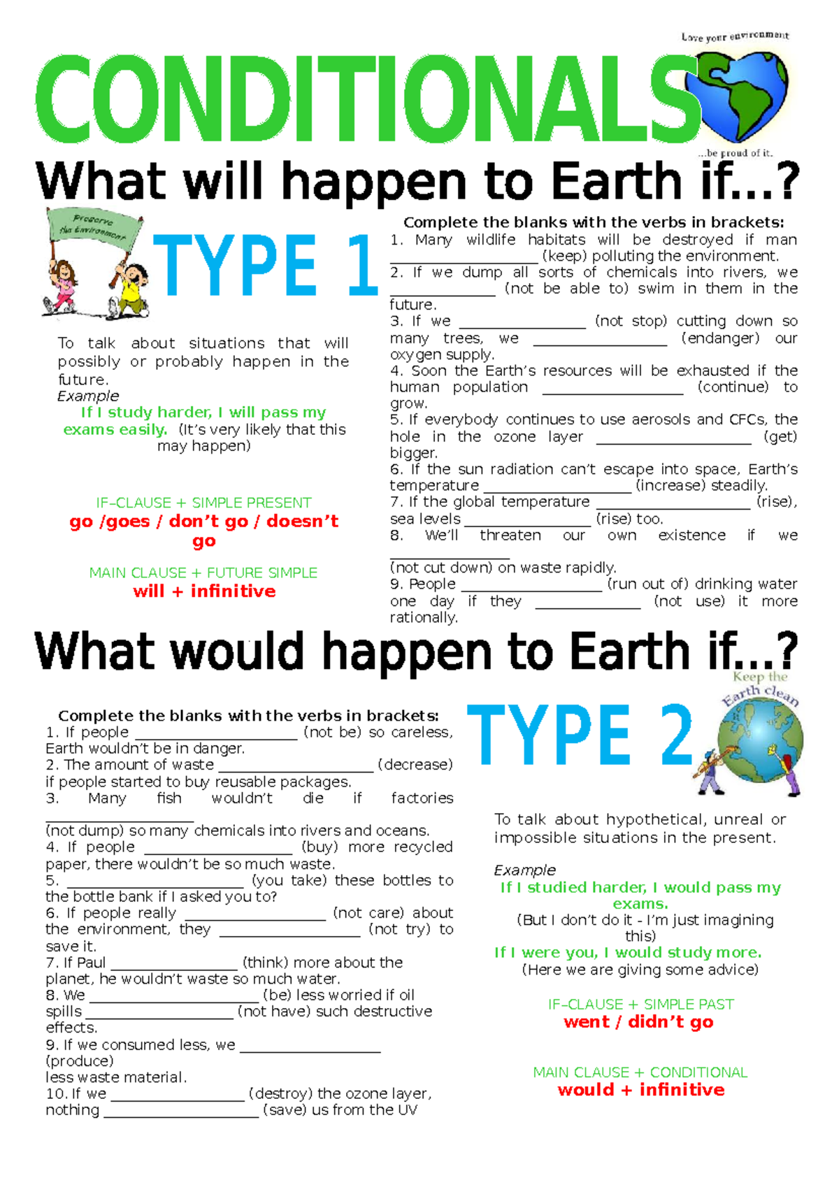 Conditionals-type-1-2 11660 - To talk about situations that will ...