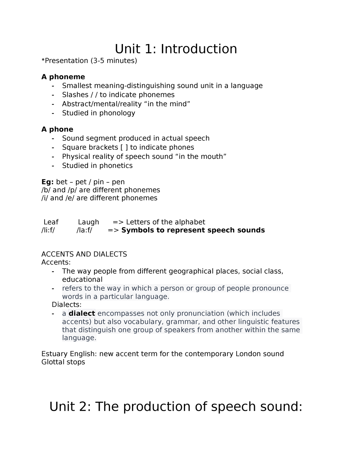 Phonetics And Phonology - Unit 1: Introduction *Presentation (3-5 ...