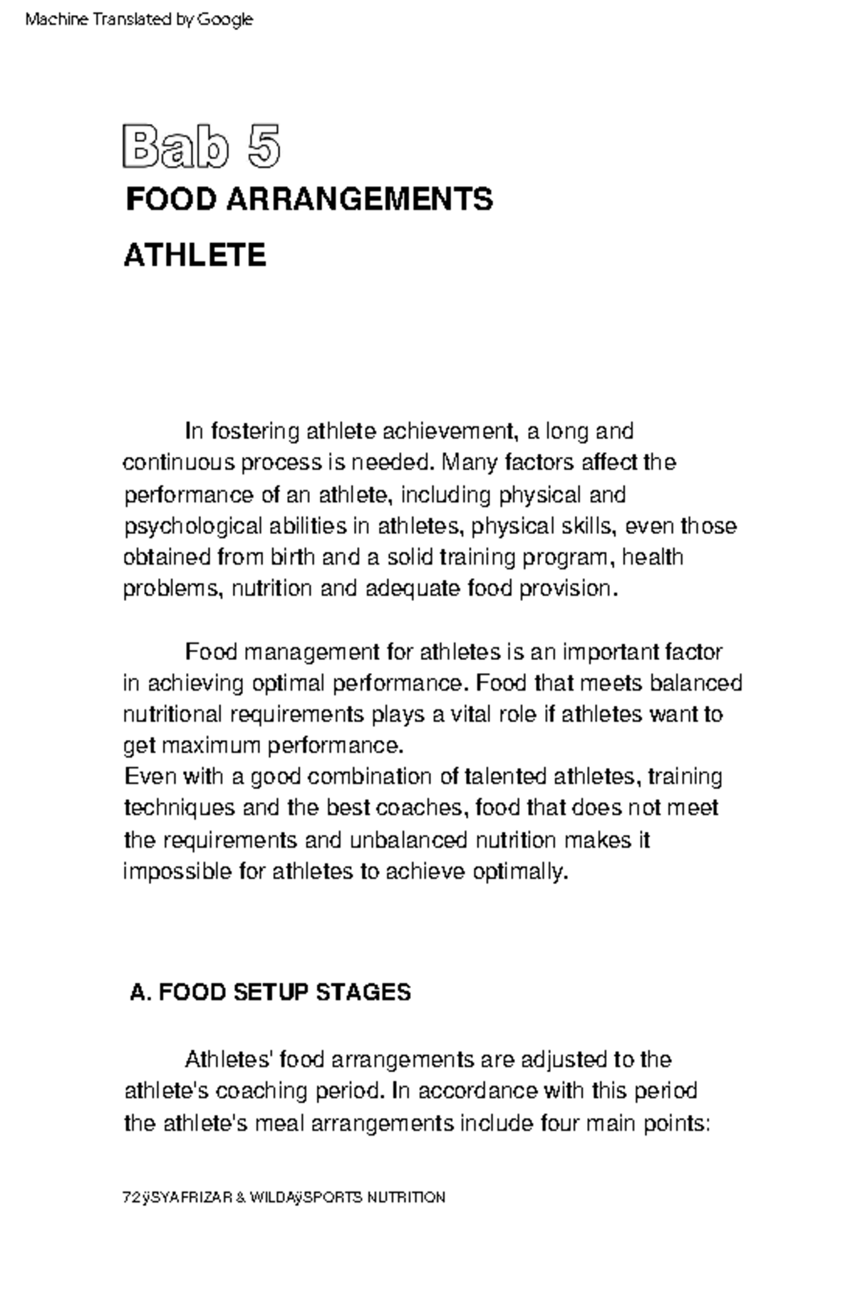 sports nutrition assignment