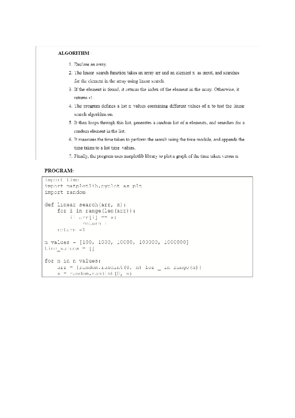 DAA lab extra programs - daa - ALGORITHM 1. Declare an array. 2. The ...