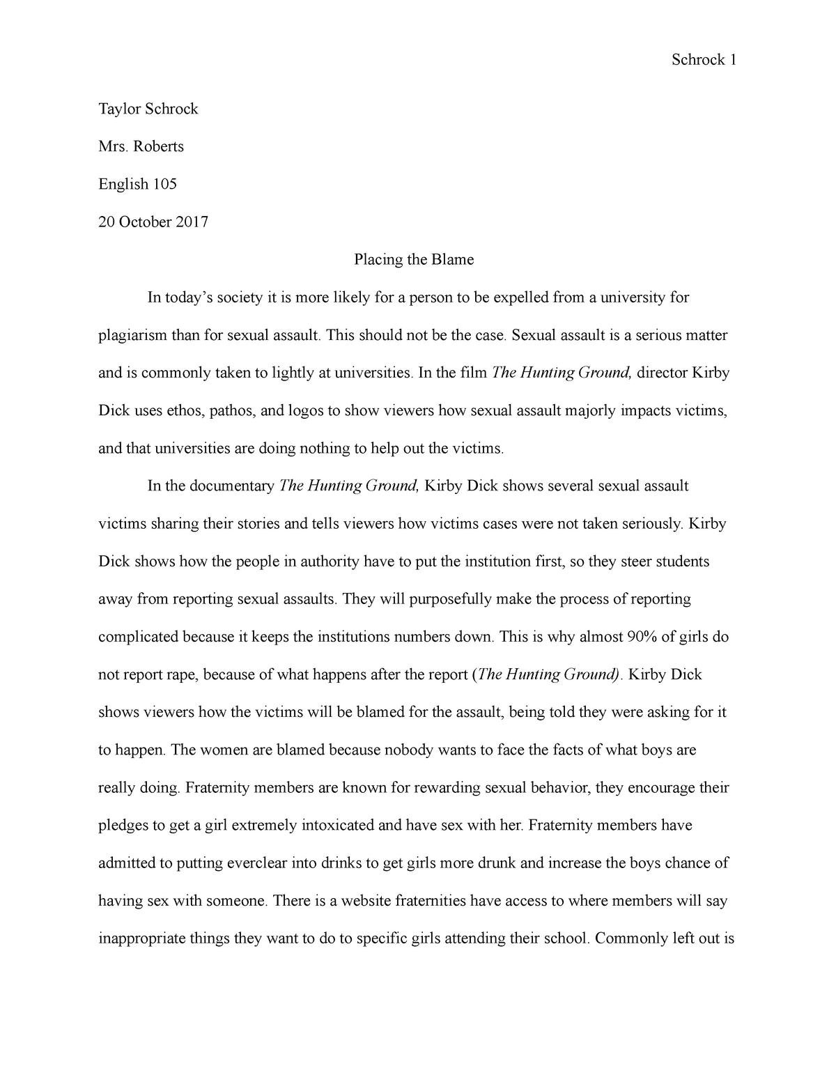 the hunting ground essay