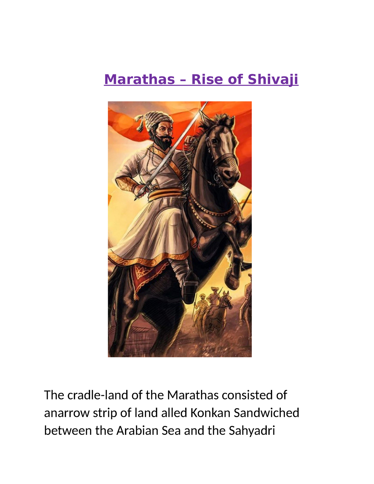 Rise Of Shivajiiii - It Is Short Summary For The Students Help To ...